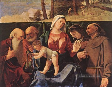  Kind Kunst - Madonna mit Kind und Heiligen Renaissance Lorenzo Lotto
